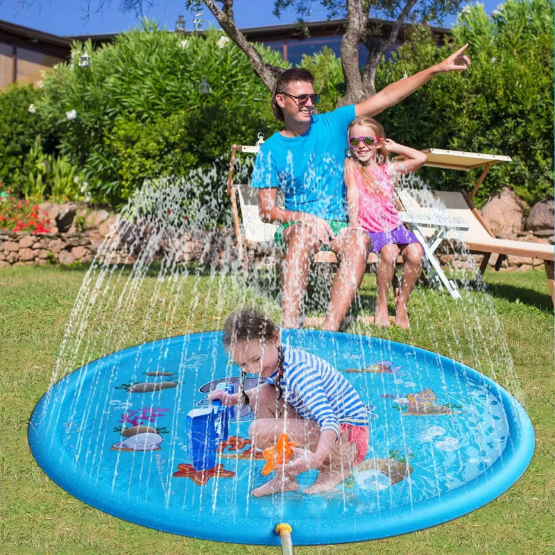 Children Play Spray Mat  100/170cm Beach Inflatable Water Sprinkler Pad Outdoor Game Toy Lawn Swimming Plastic Pool Mat Kids Toys