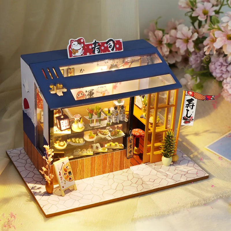 House Miniature DIY Dollhouse With Furnitures Wooden House Casa Diorama Toys For Children Birthday Christmas Gift