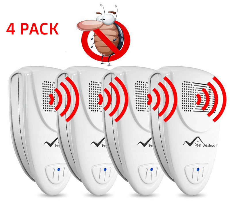 Ultrasonic Cockroach Repellent - PACK of 4 - Get Rid Of Roaches In 48 Hours