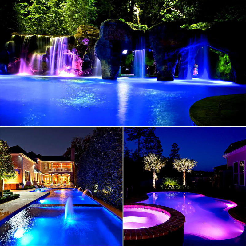 High-power Led Pool Lights with Remote RGB Color Changing IP68 Waterproof Underwater Lights for Pool Pond Bathtub Hot Tub Party