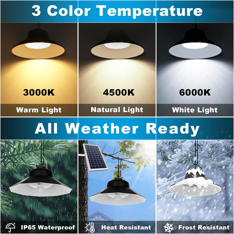 Double Head 196Led Floodlight Waterproof 2400LM Pendant Light with Motion Sensor for Yard Corridor Remote 5M Cord Garden Lamp