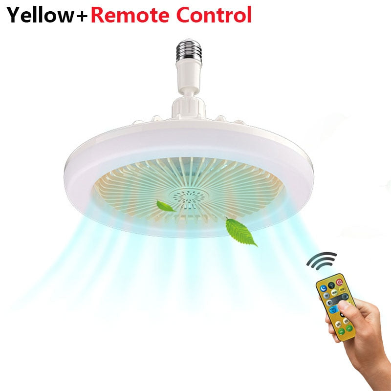 E27 LED Ceiling Fan Lamp 3-Gear Speed Cooling Fan Remote Control Fan Light Smart Ceiling Fan Bedroom Decor Mute Ventilator Lamp