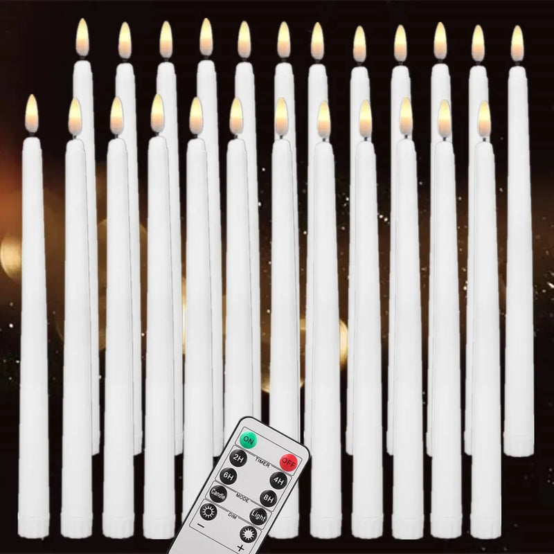 Floating Candles, LED Flameless Taper 6.5/11" Battery Operated Flickering Candles for Wedding Home Decor, Wall, Halloween, Party, Christmas