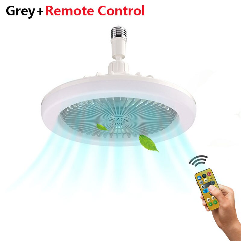E27 LED Ceiling Fan Lamp 3-Gear Speed Cooling Fan Remote Control Fan Light Smart Ceiling Fan Bedroom Decor Mute Ventilator Lamp