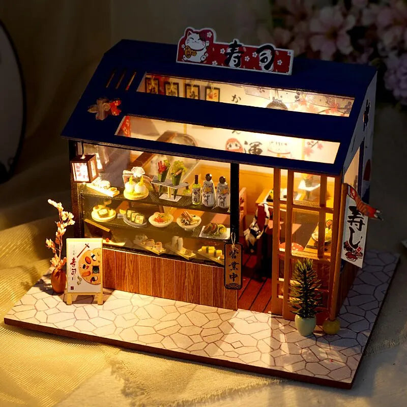 House Miniature DIY Dollhouse With Furnitures Wooden House Casa Diorama Toys For Children Birthday Christmas Gift