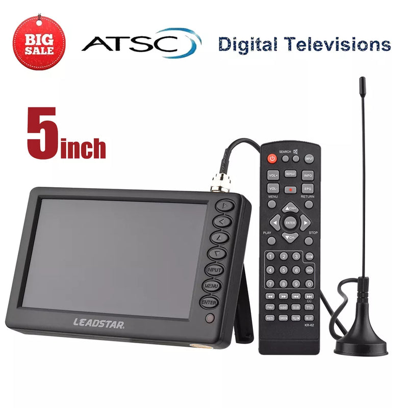 5"in Portable Digital ATSC TV Television HD Video Player Support FM/USB/TF J0Q6