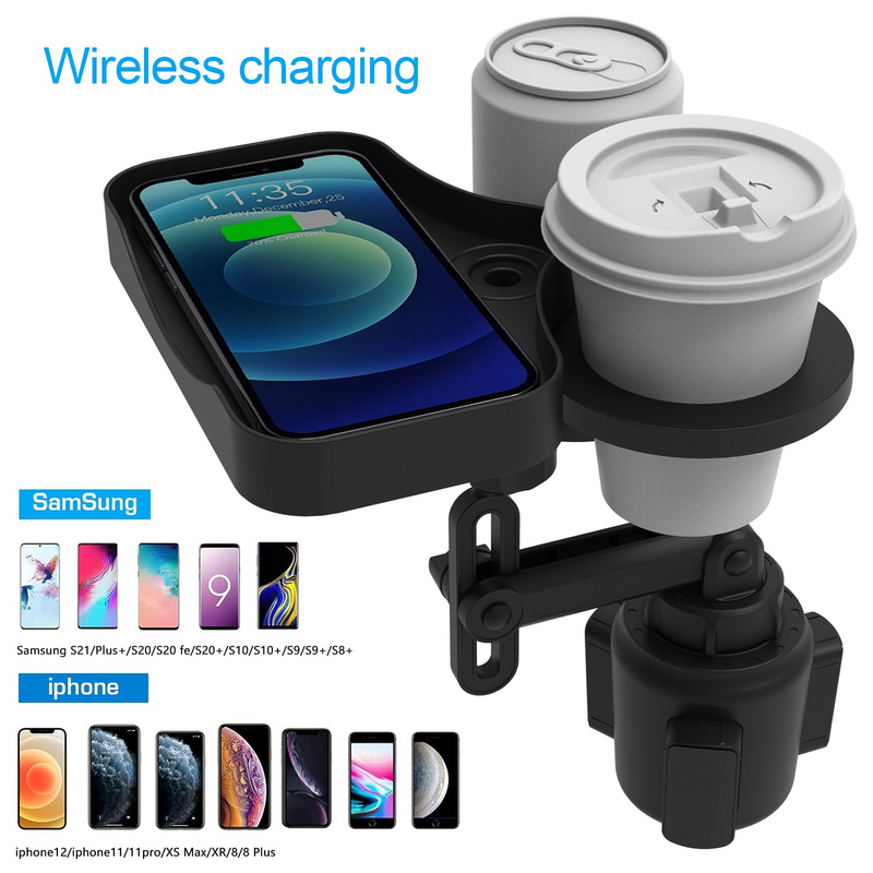 Multifunctional  cup phone holder for car with wireless charger
