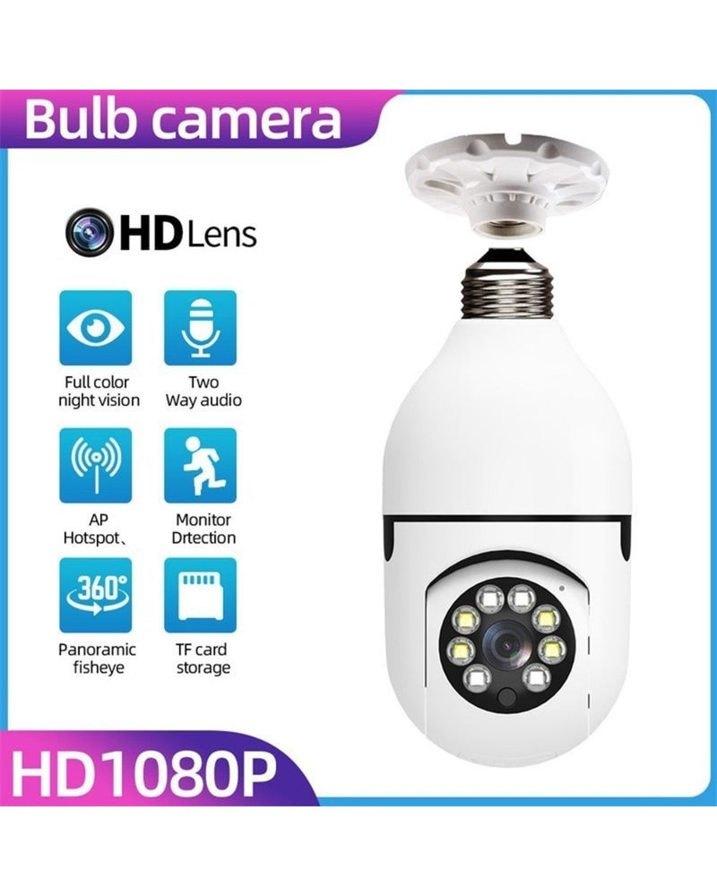 Wireless Wifi Light Bulb Camera Security Camera Premium, 360 Degree DigiEye Bulb Cam