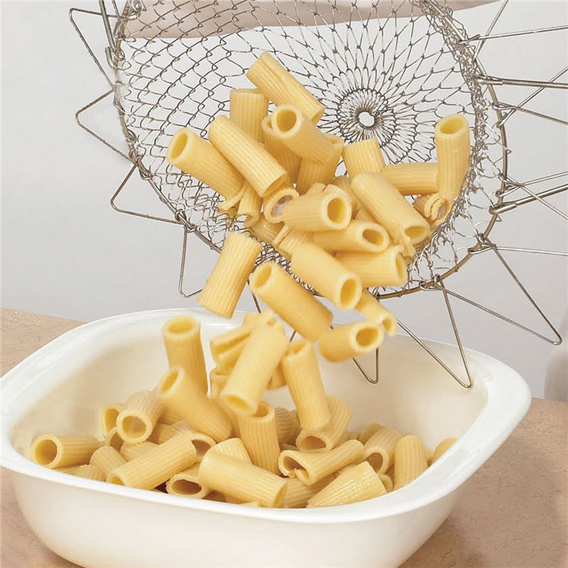 Ultimate Chef Basket - Foldable Steam Rinse Strain Fry French Chef Basket Magic Fries Bask