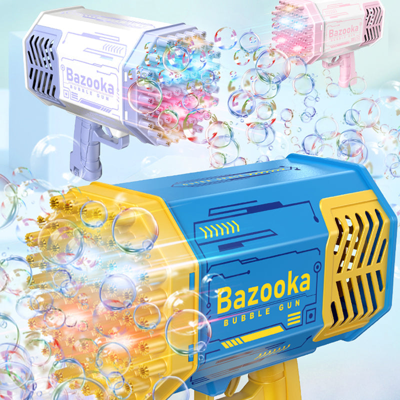 Bubble Blower Gun Rocket, Luncher Bubble Maker Machine with Colorful Lights Bluster