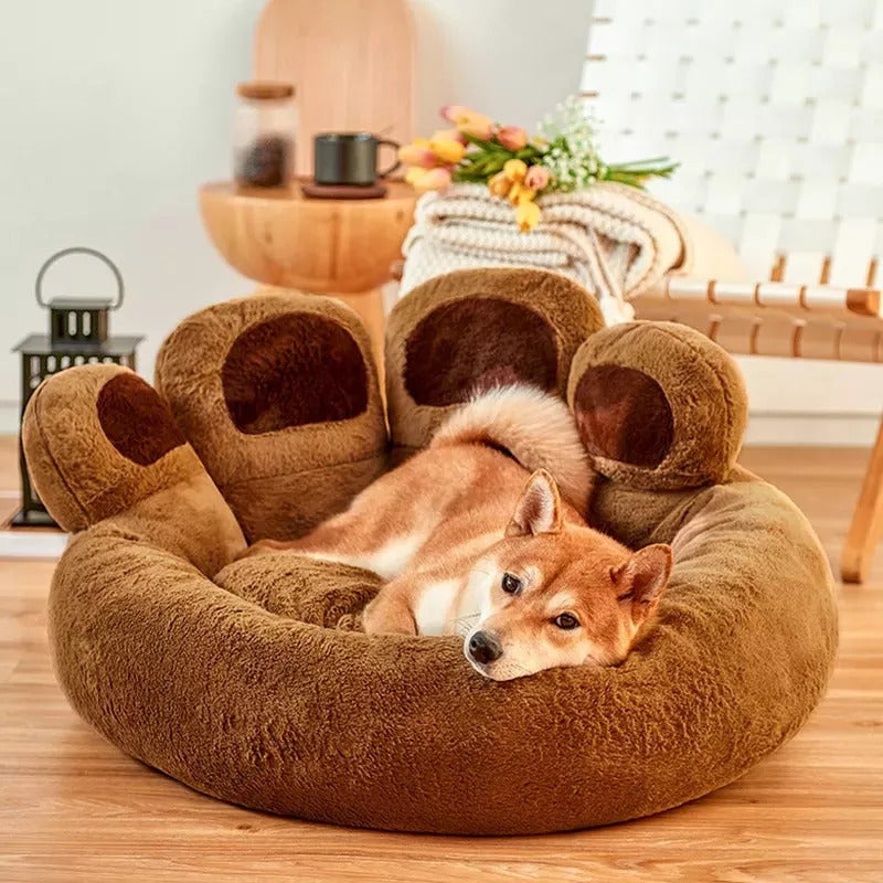 Soothing Calming Paw Bed | Breathable Luxury Pet Dog Bed, Sofa Bear Claw Shape, Soft Kennel Lovely