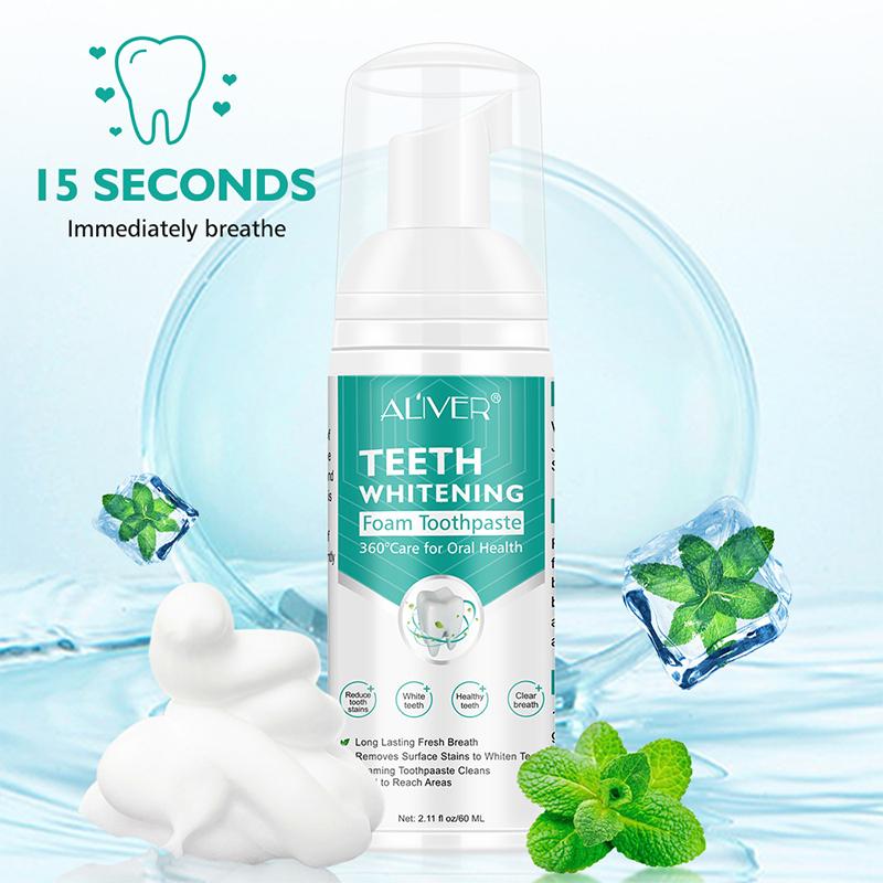 Whitening Foam Toothpaste, Teeth Whitening Foam Natural Ingredients Baking Soda for Cleaning