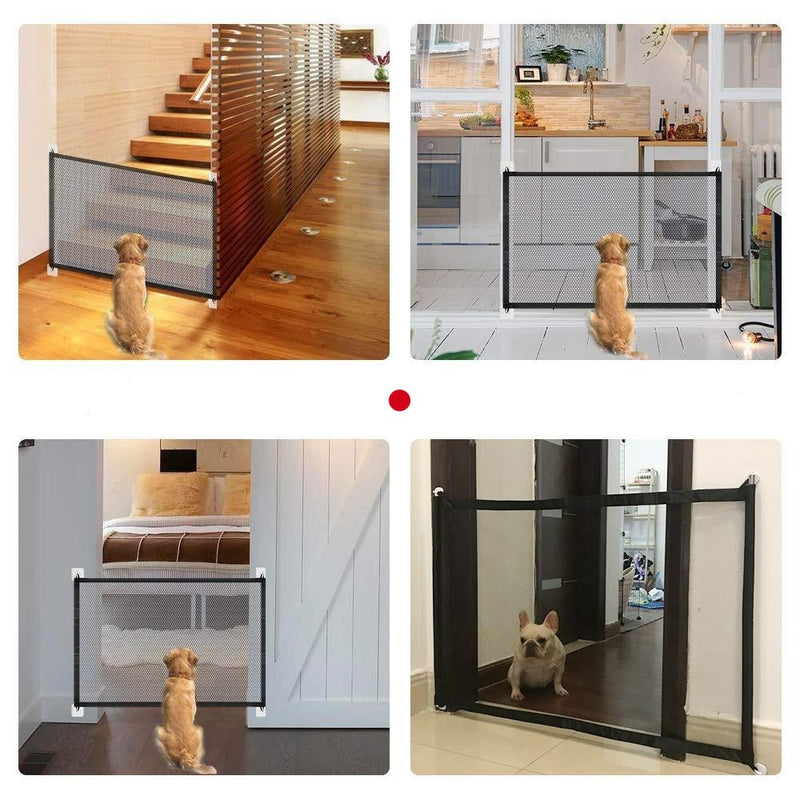 Retractable Mesh Dog Gate For Stairs, Folding pet isolation obstacle Safety fence For Baby
