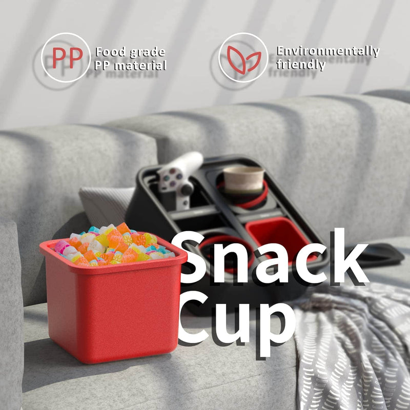 Cup Holder- Couch Organizer with Wireless Power Bank & Snack Cup-Self Balancing Console for Sofa-Couch Cup Holder