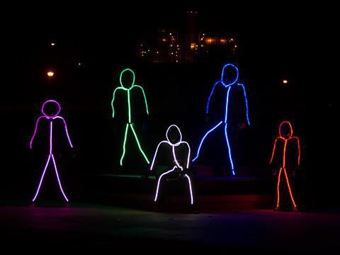 LED Stick Figure Kit - Light Up Stickman Costume For Adults in Assorted Glowing Colors, Christmas Dance Light Car Night Walk  Vest