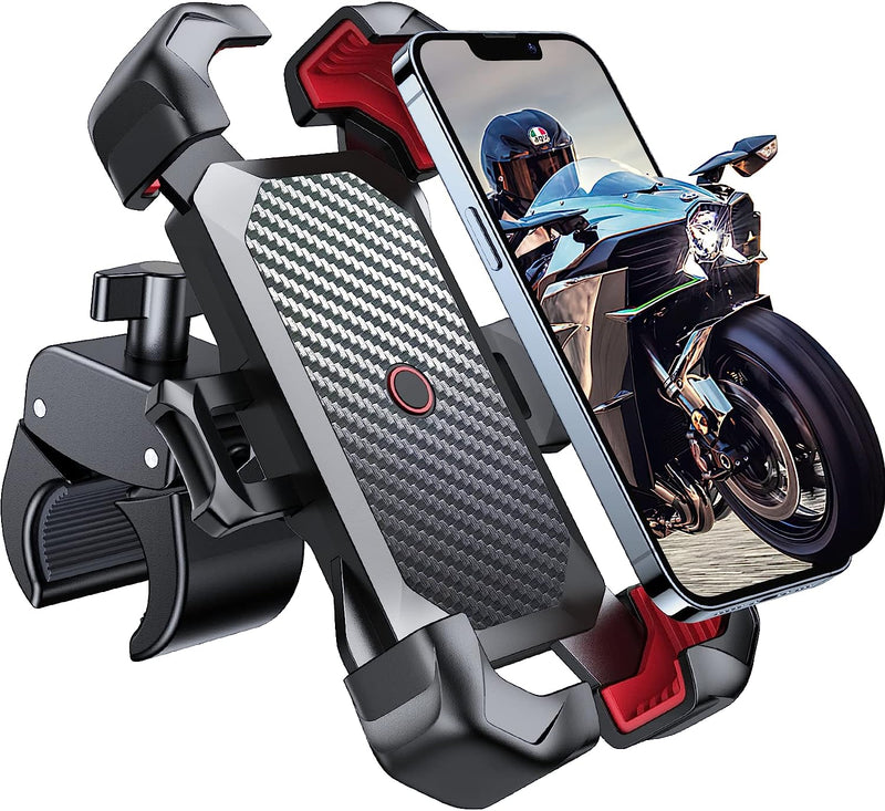 Motorcycle Phone Mount, Auto Lock, Military Anti-Shake, Phone Holder for Bicycle, for Handlebar Mount