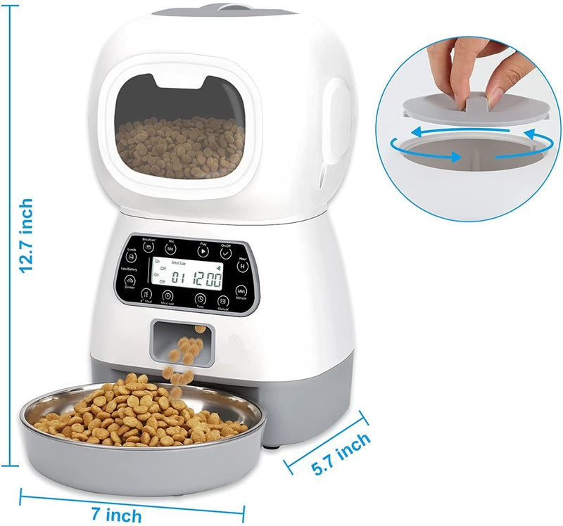 Automatic bluetooth pet feeder, Feeding Cat Dog Timer For Vaccation & Travel