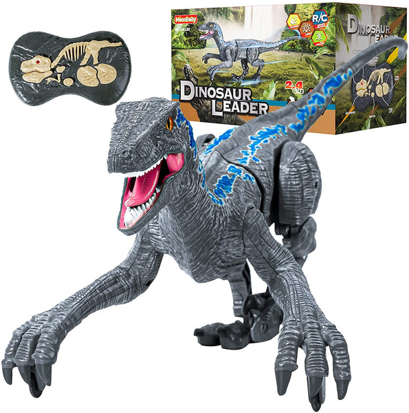 Remote Control Dinosaur, Robot Dinosaur Toys, Jurassic World Walking Velociraptor Rc Toy gift for 4+ year old boy