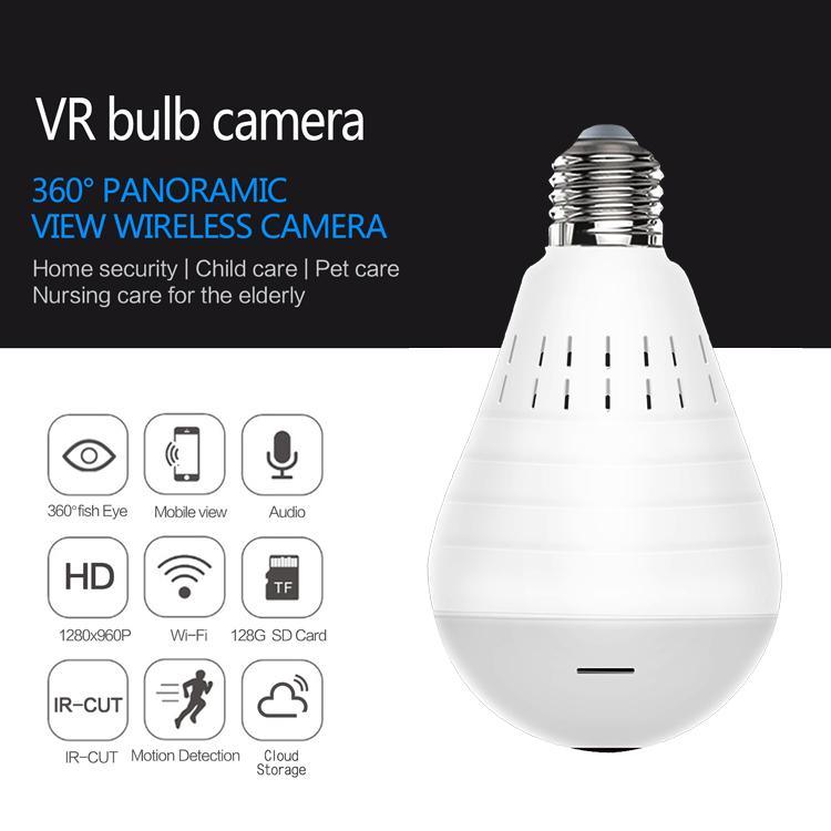 WiFi Home Light Bulb Camera System, Security hidden Wireless Mini Bulb Surveillance Camera