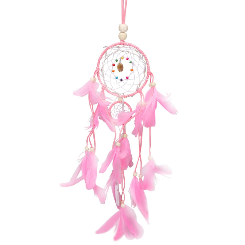 Dream Catcher LED Night Light Indian Style Dreamcatcher Handmade Wind Chimes Hanging Pendant Home Wall Art Decorations