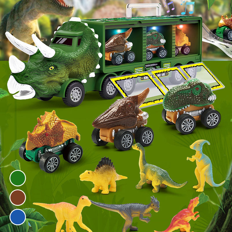 Dino Carrier Truck | Dinocrane Original Oversized Jurassic Dinosaurs Music Truck Transport Car Carrier Kids Toys, Rex Truck