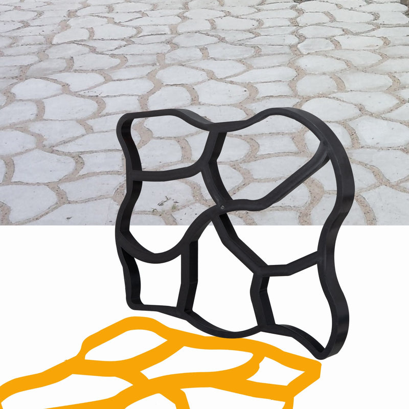 3 Pack DIY Walk Path Maker Pathmate Stone Concrete Molds 16x16x1.6 Inch/ 23.6x19.7x1.8 Inch
