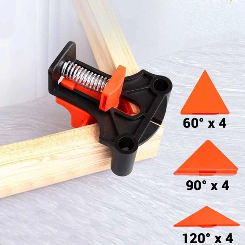 90 Degree Angle Clamps, DIY Wood working Corner Clip, Right Angle Clip Fixer, Set of 4 Clamp Tool with Adjustable Hand Tools