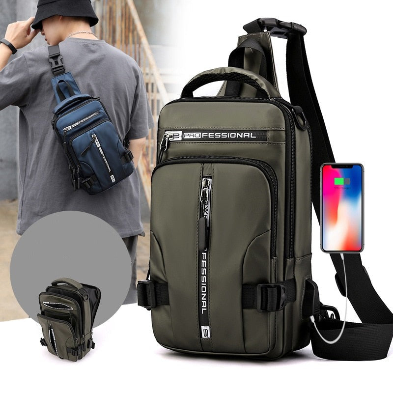 Anti-Theft Waterproof Crossbody Bag, Large Capacity Casual Bag With USB Charging Port