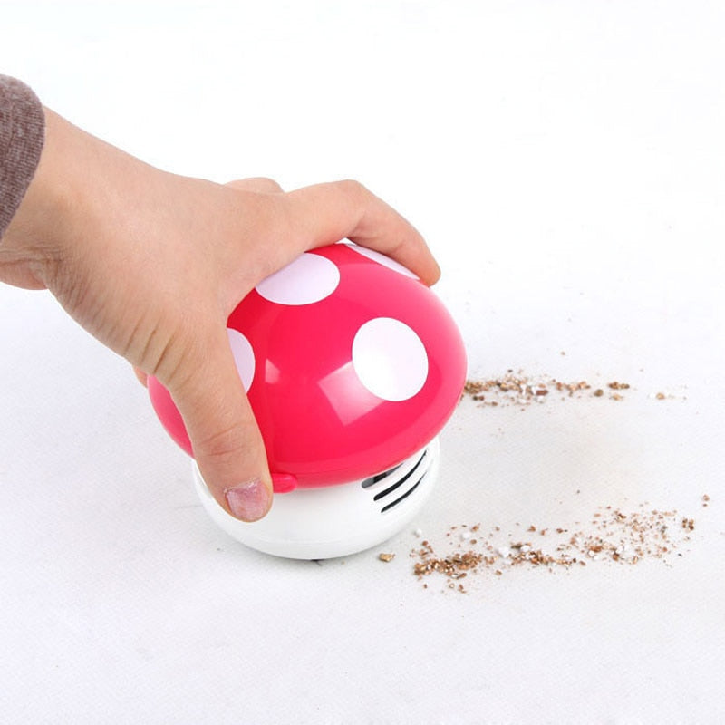 Mini Cute Table Dust Vaccum Cleaner, Mushroom Shaped New Portable Corner Desk Mini Cute Dust Sweeper