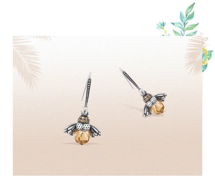 Dancing Bees Earrings - 925 Sterling Silver