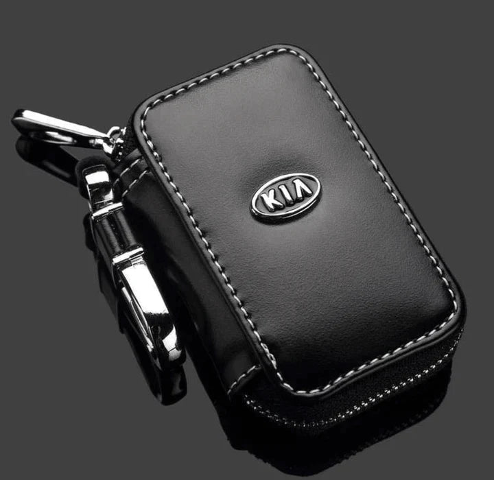 Leather Car Key Case With Logo, Fob Cover Holder, Customized Truck KeychaIn Holder