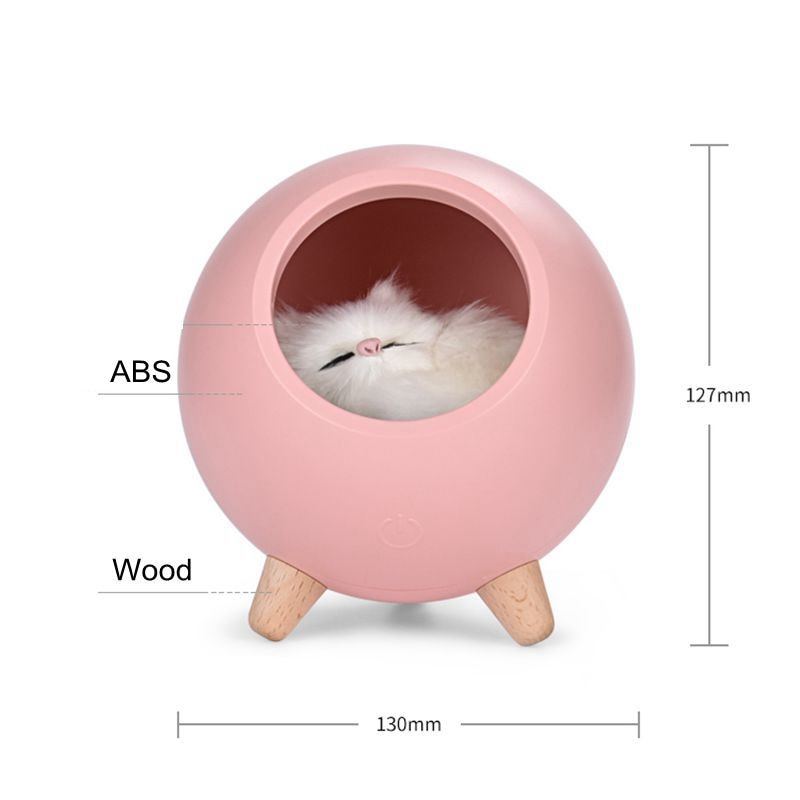 LED Cute Cat House Atmosphere Light Touch Sensor Table Lamp Dimmable Pet Cat Night Light for Living Room Baby/Kids Bedroom