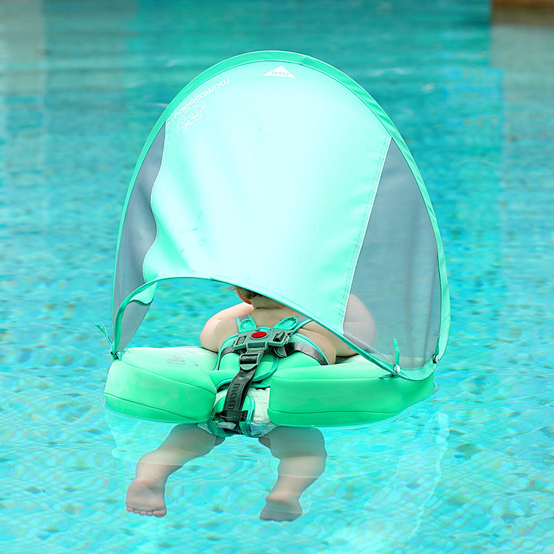 Baby Swim Float with Canopy Non-Inflatable Solid Baby Kid Float