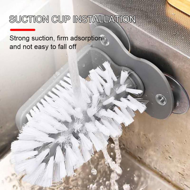 Water Bottle Cleaning Brush Glass Cup Washer with Suction Base Bristle Brush for Beer Cup, Long Leg Cup, Bar Kitchen Sink