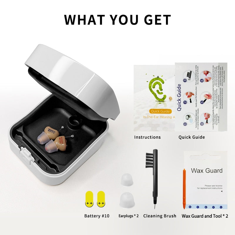 Hearing Aids Adjustable Rechargeable & Discreet Hearing Aids, Micro Wireless Mini Sound Amplifier, invisible in ear canal