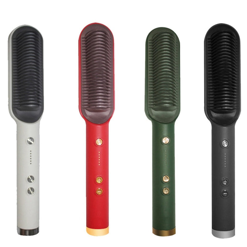 Hair Iron Straightener Styling Comb, Hair Brush And Curler, Portable Electric Straightening Pressing Comb