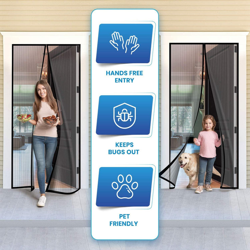 SnapMesh | Magnetic Screen Door Closure, Dog Fence Gate, Mosquito & Bugs curtain