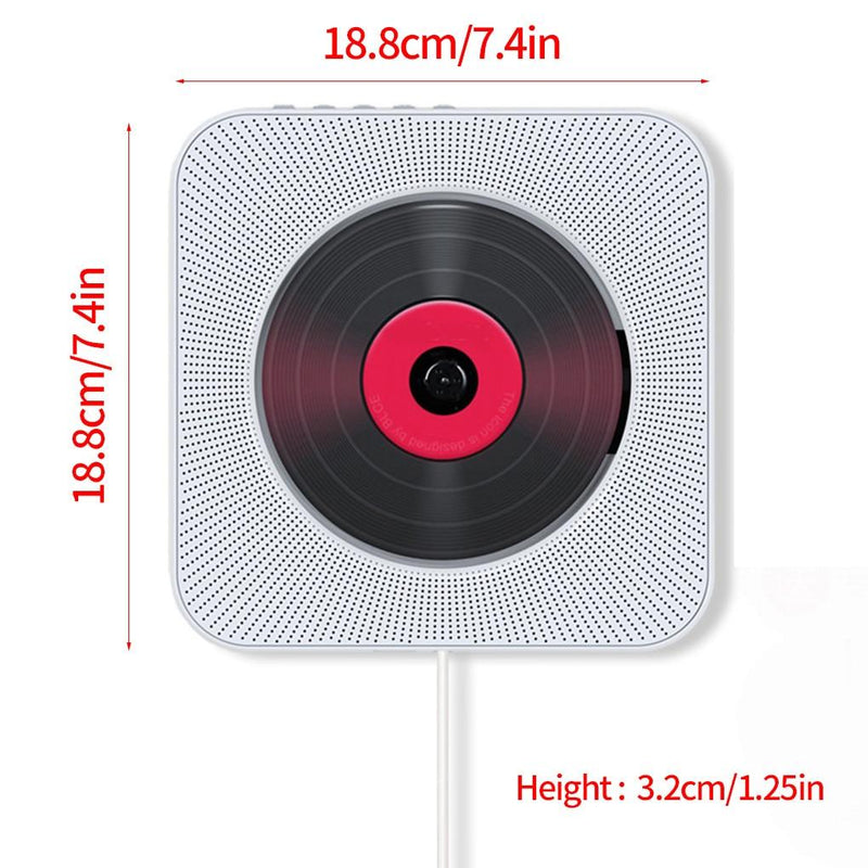 Portable CD Player with Bluetooth and Radio Fm, Wall Mount able