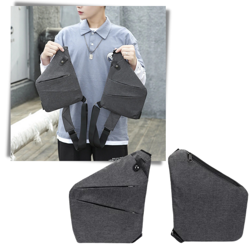 Waterproof Pocket Bag, Anti Theft Sling Bag Chest Backpack Casual Daypack Black Shoulder Crossbody Lightweight