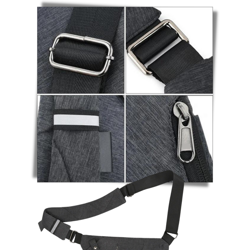 Waterproof Pocket Bag, Anti Theft Sling Bag Chest Backpack Casual Daypack Black Shoulder Crossbody Lightweight