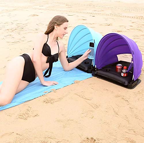 Portable Sun Shade Canopy - Small Sun Beach Shader Beach Tent Shelter, Sunbathing Protection for Face