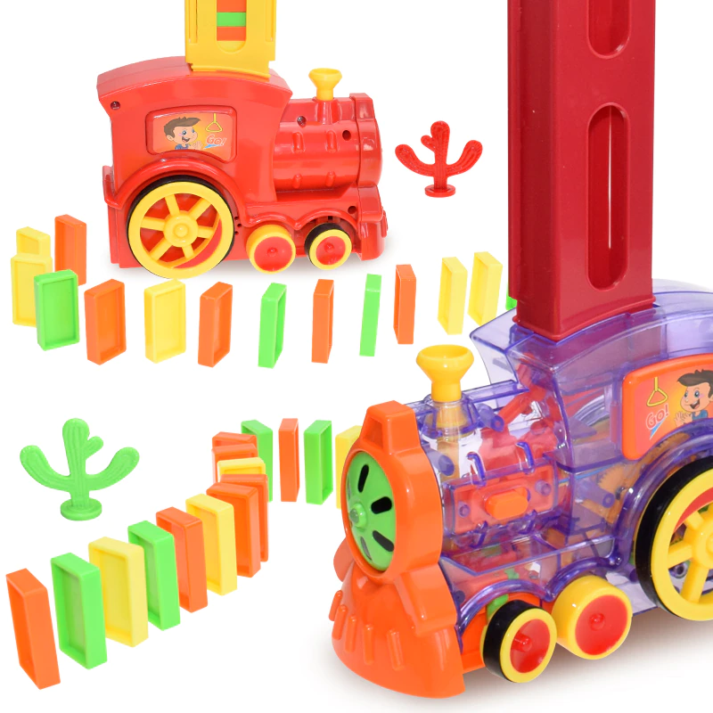 Automatic Domino Setting Train Domino Blocks Building Stacking Toy
