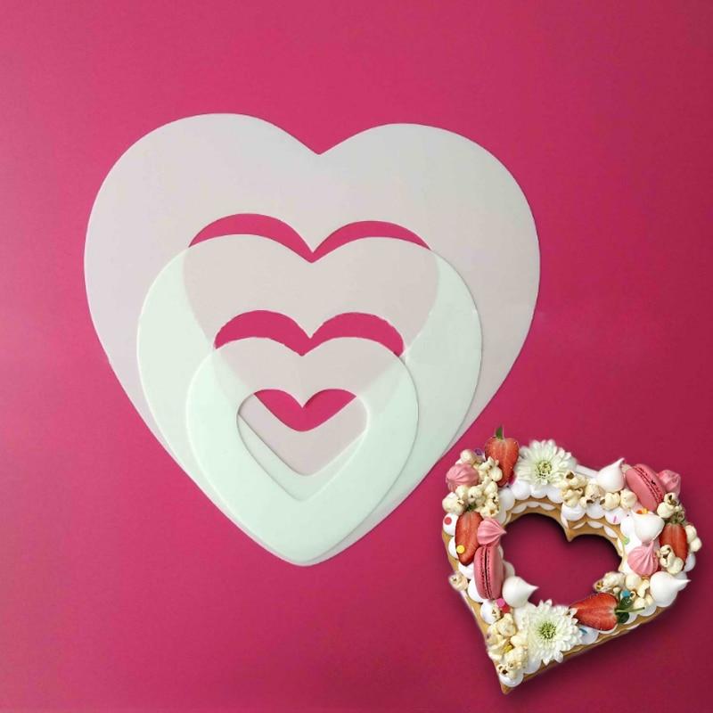 Cooking Tool Stencil For Cake Decorating, Heart Shape Cake Template