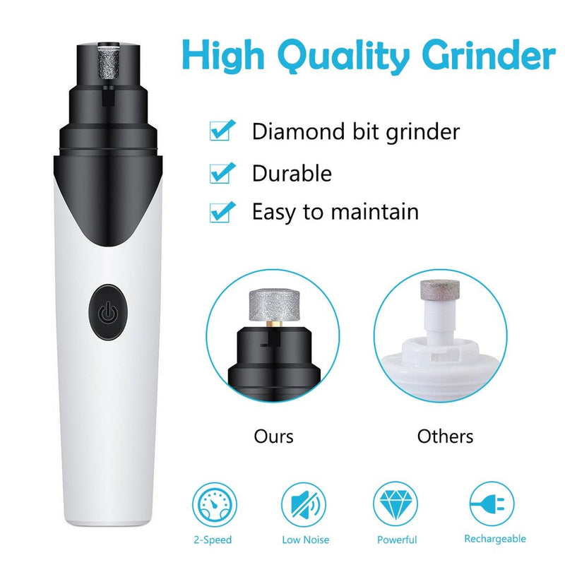 Dog Nail Trimmer - Electric Nail Grinder For Dogs - Soft Pet Paws