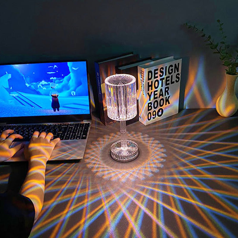Diamond Crystal Romantic Lamp, Table Lamp USB Rechargeable LED Light For Desk RGB