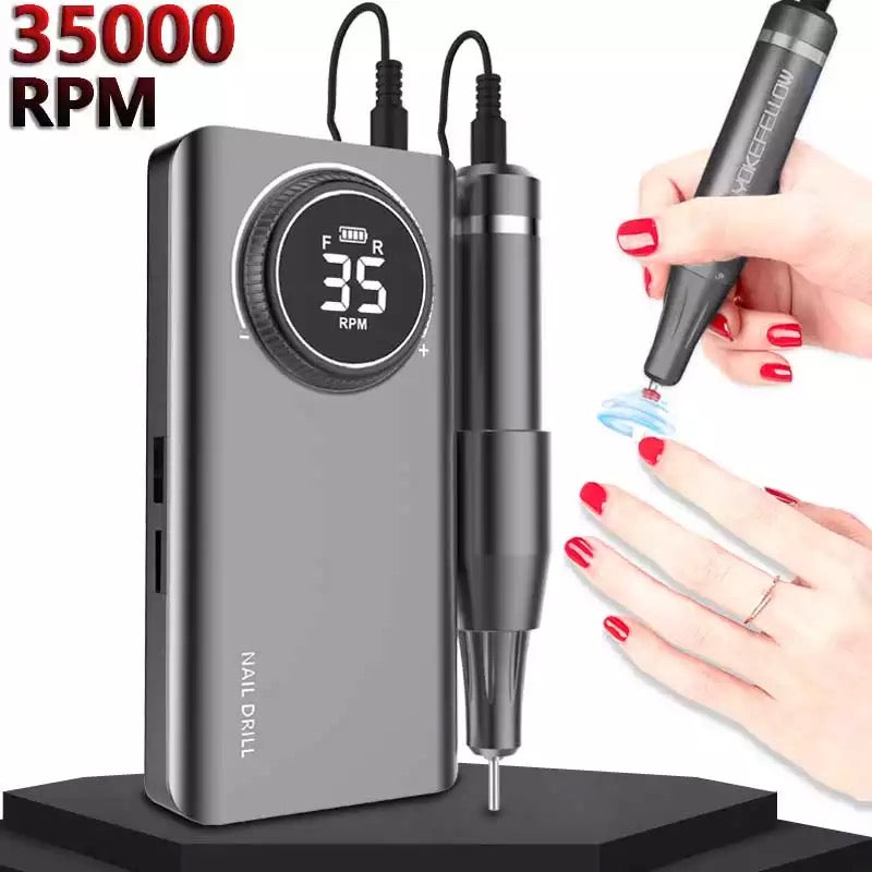 Rechargeable Electric Nail Drill Machine, Pro Portable Manicure Pedicure