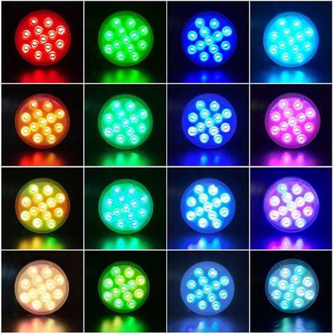 Submersible LED Pool Lights, Color Changing RGB Lamps, Battery Powered Underwater Above ground Side