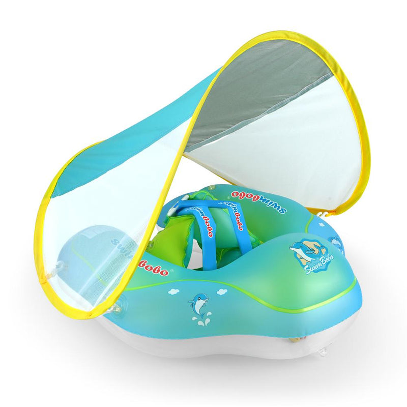 Baby Infant Swimming Pool Float with Canopy, Inflatable Infant Float Ring for Kids & Toddlers