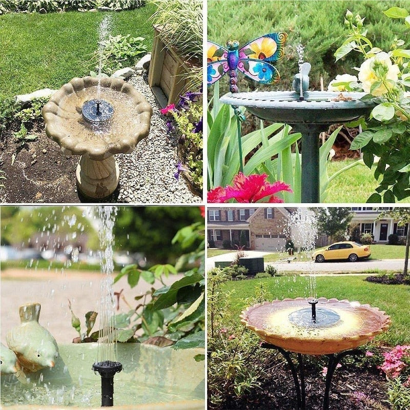 Solar Water Fountain For Bird Bath, Outdoor Garden Floating Water Pump Decoration Birdbath