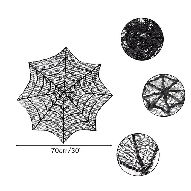 Halloween partyblack lace spider web tablecloth Indoor decoration Table Fireplace Scarf Stove